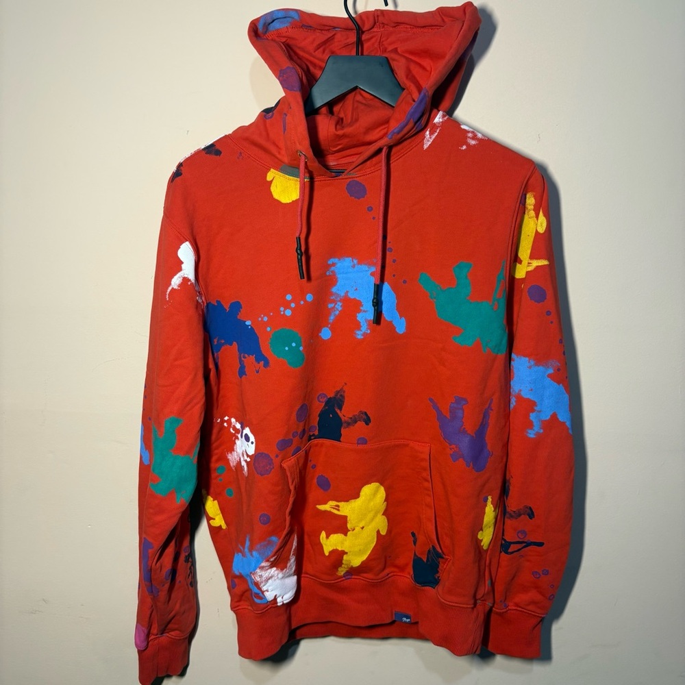 PRPS Red Paint Splatter Hoodie Streetwear Graphic